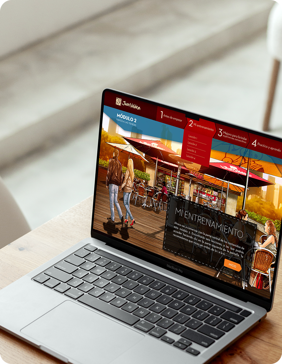 Laptop showing eLearning Interactive Course screens